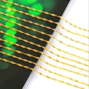 Yellow Gold Plated 1.4 MM WAVE Style 16 inch Chain